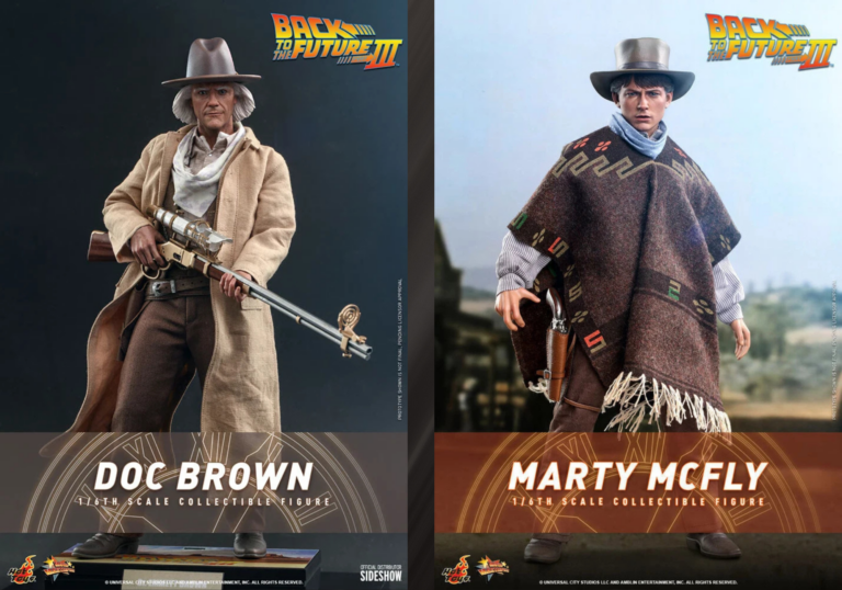 HOT TOYS - MMS616 & MMS617 - BACK TO THE FUTURE III - 1/6 SCALE MARTY McFLY & DOC BROWN COLLECTABLE FIGURE