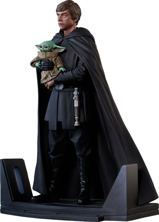 STAR WARS PREMIER COLLECTION MANDALORIAN LUKE & GROGU STATUE